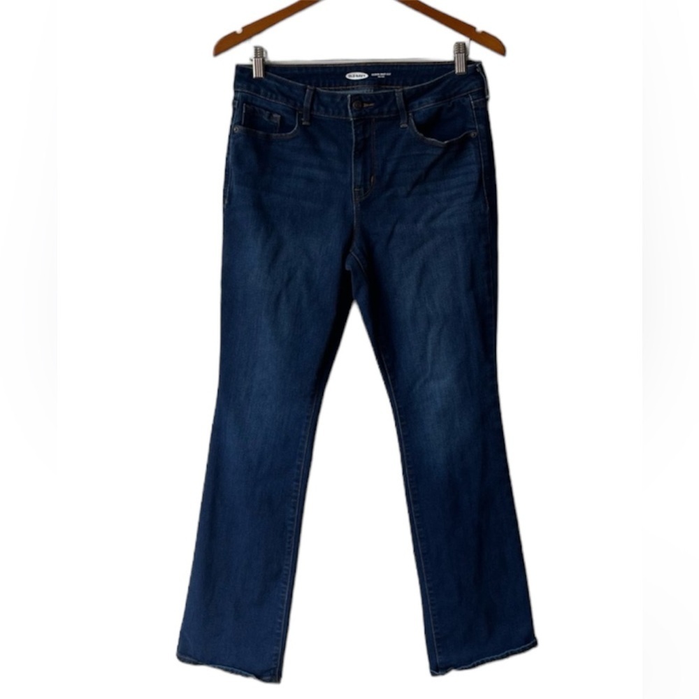 Old Navy Women's Bootcut Jeans Size 8 Dark Wash Stretch Fabric Blue​